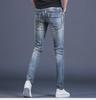 Wiosna 2024 Europejskie wysokiej klasy spersonalizowane męskie dżinsy motocyklowe: Przystojny, smukły, modny styl