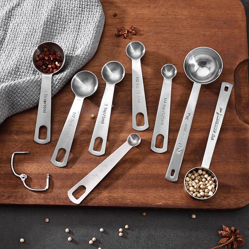 15ml Stainless Steel Measuring Spoon Set, 6-Piece with Scale – Long Handle for Coffee, Milk Powder, Baking & Seasoning