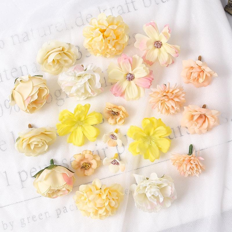 Rose Mixed Artificial Flowers Wedding Marriage Decoration Fake Flower for Home Room Decor DIY Crafts Gifts Garland Accessories
