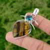 Daughters Day Deal 925 Sterling Silver Tigers Eye Gemstone Indicolite Pendant