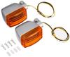 Motorcycle Parts Turn Signal Lamp Square Type Silver Lens Universal #470 Body/Amber 219-5191