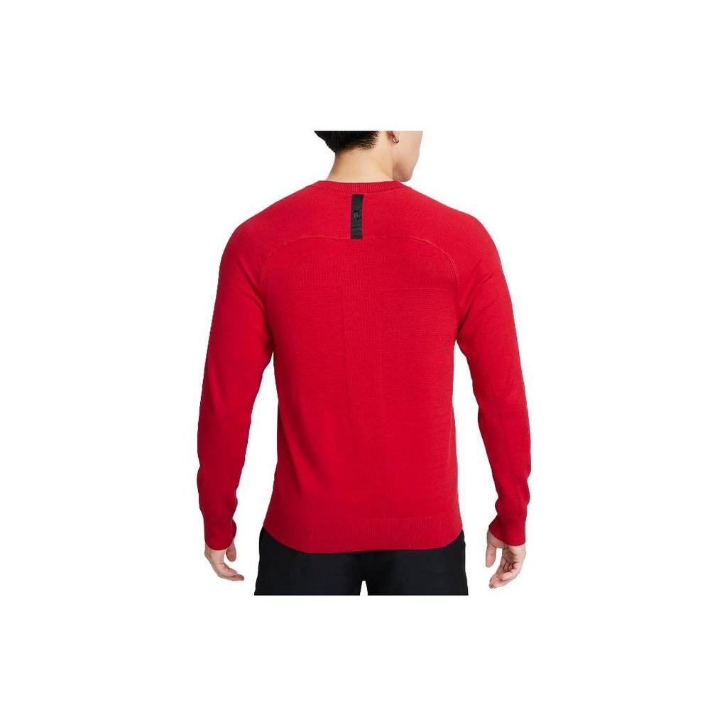 Nike Solid Color Logo Round Neck Long Sleeve T-Shirt Men Tops Red DR5292-687