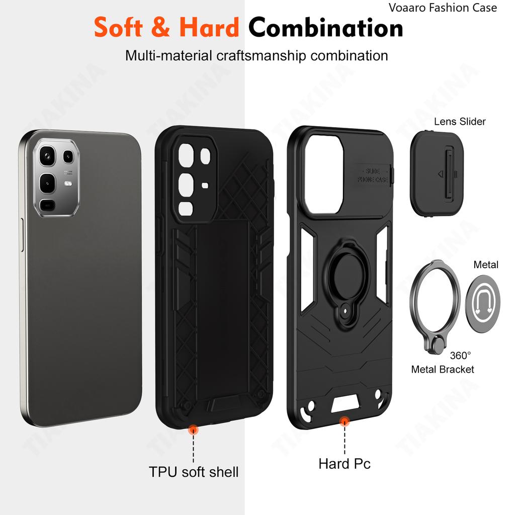 Slider Lens Protection Funda for Infinix Note 50 Pro 4G Case Magnetic Ring Braket Stand Cover for Infinix Note 50S 5G 50X Case