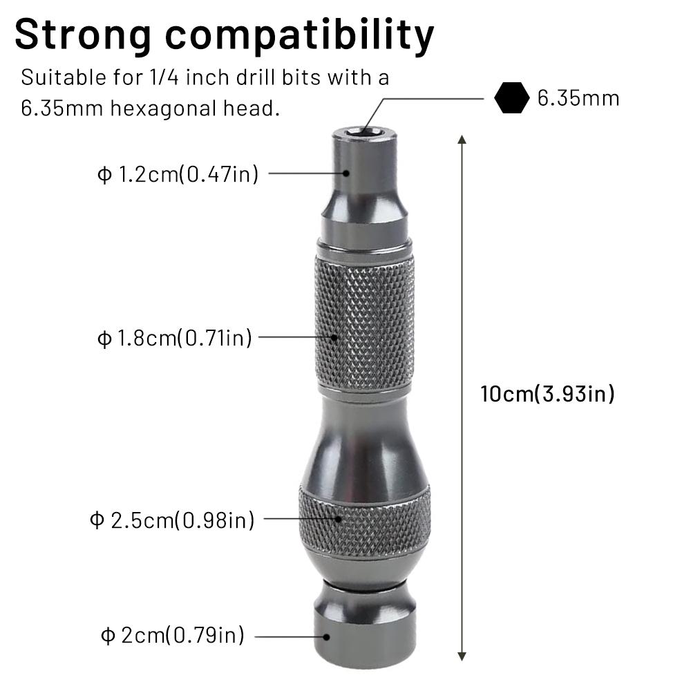 6.35mm Bits Holder Aluminum Alloy Handle for Shank 1/4" Bit Mini Screw Bit Holder Screwdriver Repair Tool