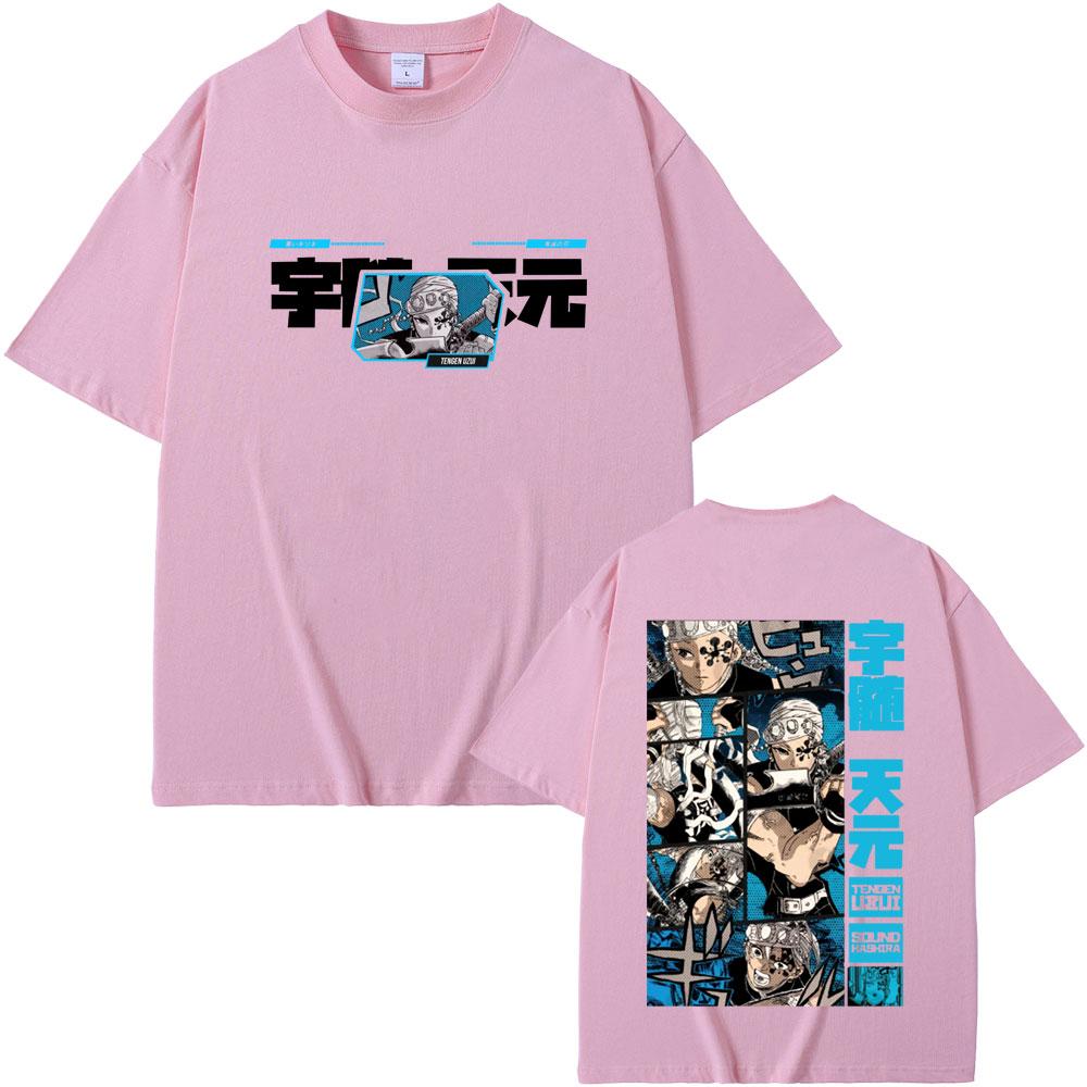 Anime Demon Slayer T-shirt Funny Muscle Rat T Shirts Uzui Tengen Graphic Tshirt Summer Men Women Casual Cotton Oversized Tees