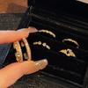 Mittelalterliches Gold-Rautenmuster Französischer Retro Offener Ring Nischen-Design Personalisiertes Leichter Luxus Blinken High-End Accessoires