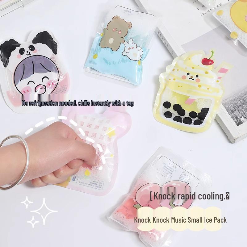 Knock-Knock Music Cartoon Ice Pack: Portable Quick-Cooling Relief for Students & Picnics