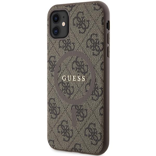 Guess Guhmn61G4Gfrw Iphone 11 6.1 / Xr Brązowy/Brown Hardcase 4G Collection Leather Metal Logo Magsafe