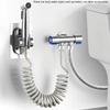 High Pressure Handheld Shower Kit - Bathroom Cleaning Stainless Steel Spray Gun with 4.8-inch Hose and Wall Bracket