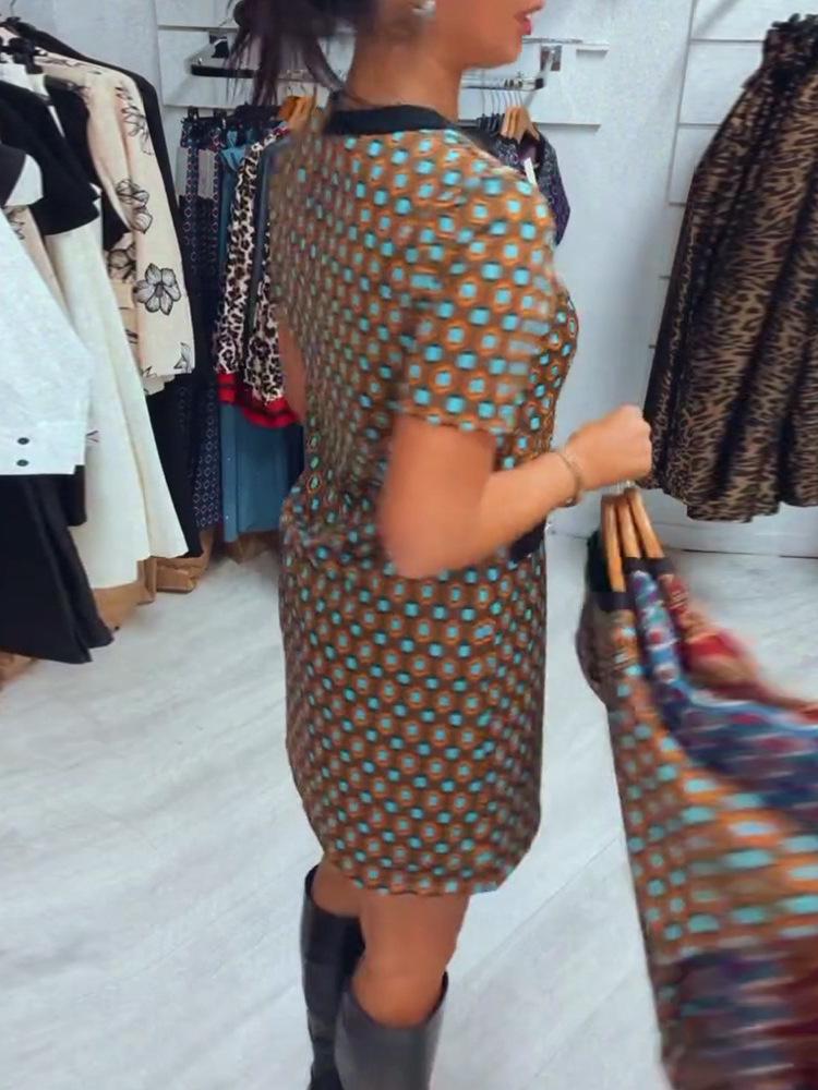 European & American Elegant Polka Dot Print Dress for Women - 2024 Autumn/Winter Collection