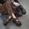 2026 Neue Plateau-Sandalen mit Knöchelriemen für Damen Echtskalbleder Schnalle Offene Rückseite Bequeme klobige Absatz-Sommersandalen