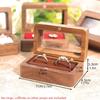 Double Slot Wooden Ring Box Rectangular Jewelry Ring Holder Black Walnut Cufflinks Box  Couples