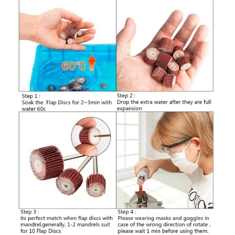 Multiple Sizes Sander Wheels Aluminum Oxide Coated Flap Wheels Die Grinder Flap Wheel  For Dremel