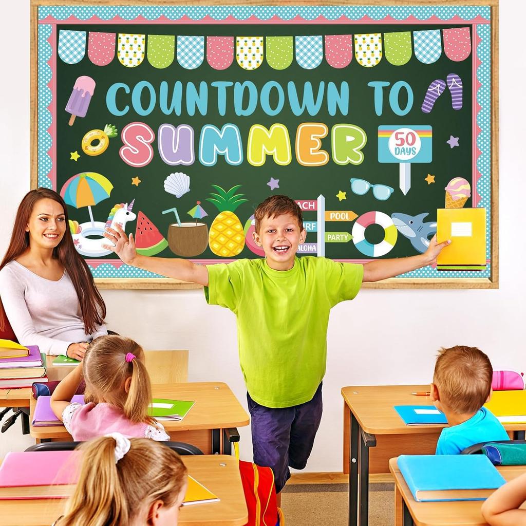 End of Year Bulletin Board Kit Countdown To Summer Classroom Decoration Summer Bulletin Board Set Ocean Beach It’s The Final Countdown Paper