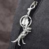 Keychain Pendant Dinosaur T-Rex Skeleton Metallic Luster Bag Charm Alloy Triple Reinforced Lobster Clasp Key Ring