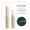 Dual-Headed Stainless Steel Eyelash & Eyebrow Tool: Comb, Curl, and Shape with Precision