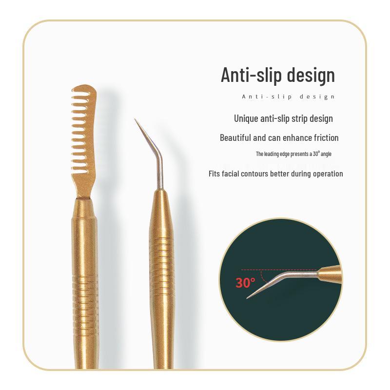 Dual-Headed Stainless Steel Eyelash & Eyebrow Tool: Comb, Curl, and Shape with Precision