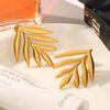 Trendy Titanium Steel Leaf Cut-out Stud Earrings for Women - European & American Style