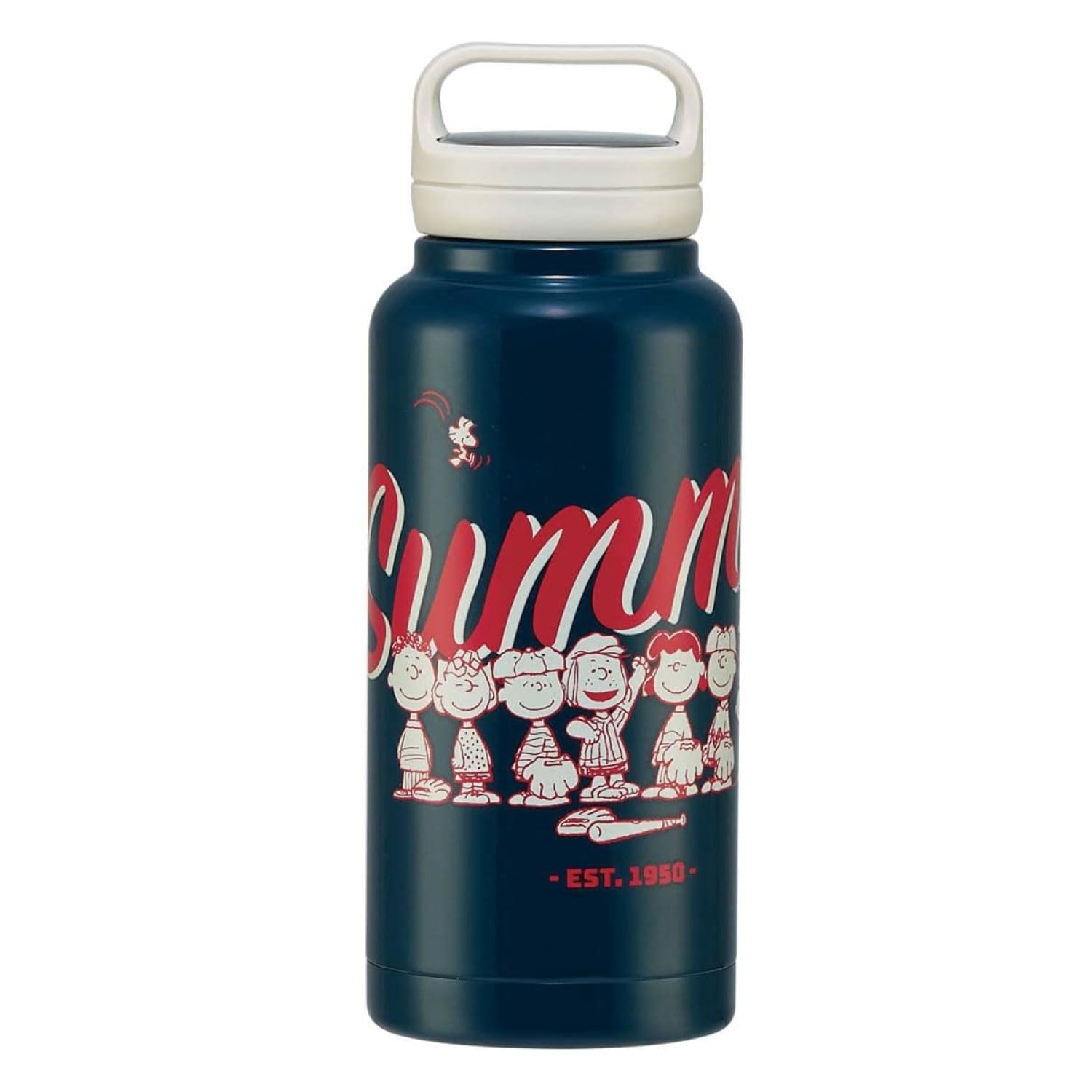 Skater Stainless Steel Insulated Water with Screw Snoopy Bottle, 1000ml, Handle, Design, STSC10-A