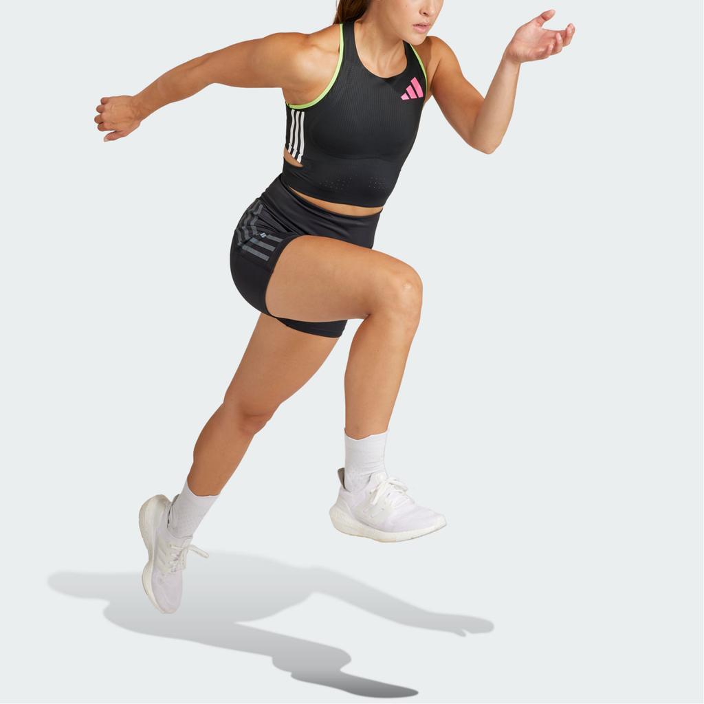 Adidas Adizero Maiou Crop Top de Alergare Gât Rotund Camisolă de Alergare Camisolă Femei Negru IL1482