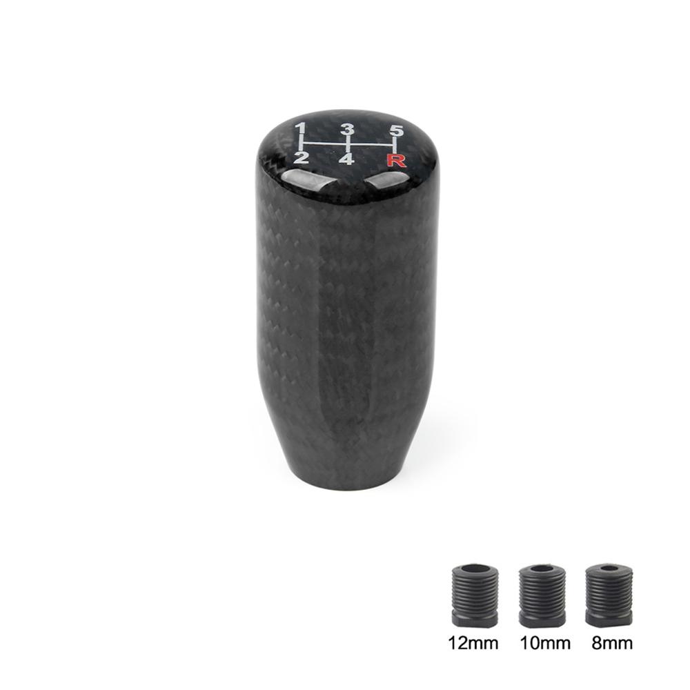 5/6 Speed Carbon Fiber Style JDM Gear Shift Knob 8MM 10MM 12MM Universal Shape Manual Transmission Shifter Lever Knob