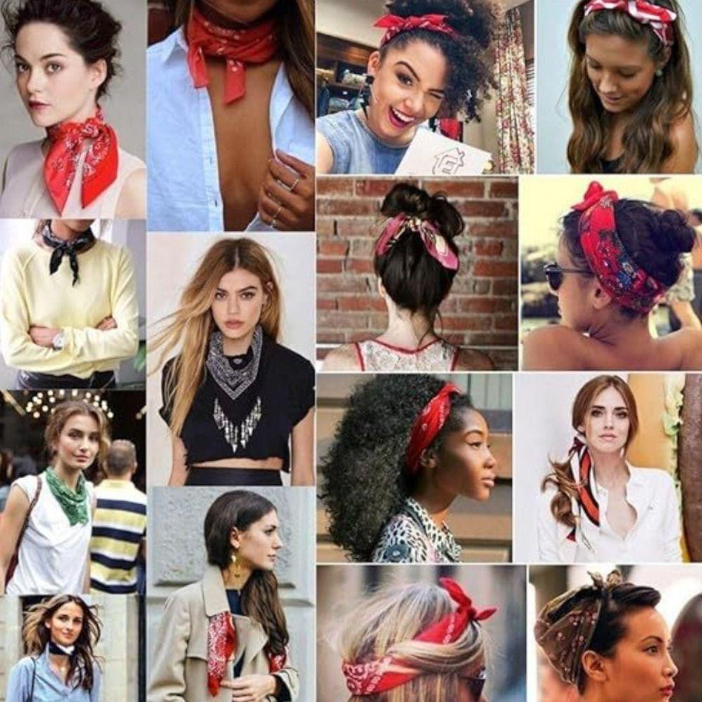 Triangle Scarf Cashew Nut Print Scarves Scarf Hair Band Printed Silk Scarf  Female