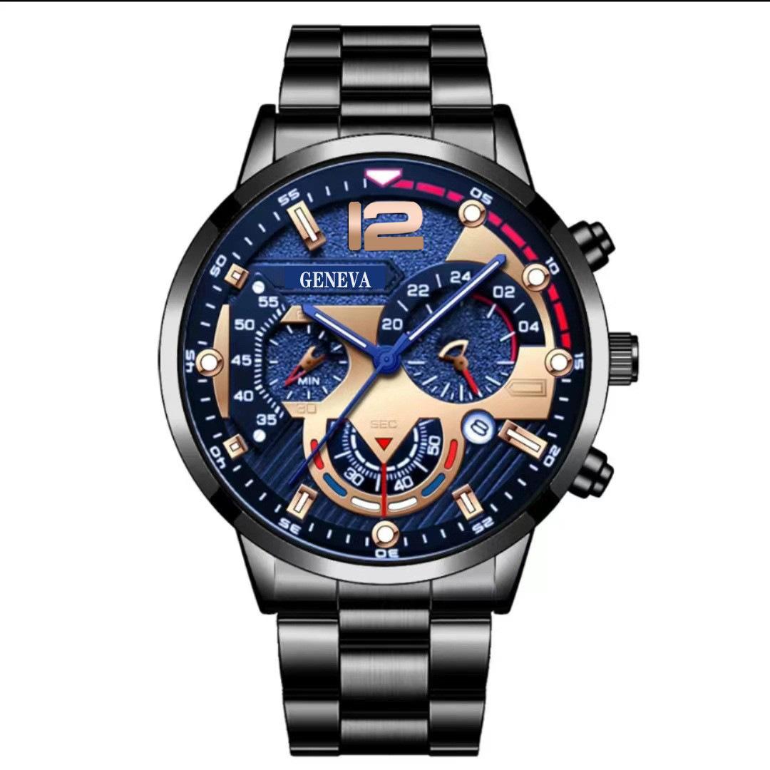 

UTHAI CQ282 Casual and fashionable men s watch stainless steel with calendar, luminous quartz watch, luxury clock gift