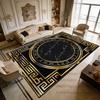 Black Marble Golden Light Luxury Soft Living Room Rug Decoration Courtyard Antiskid Fluffy Carpet Easy Clean Foldable Floor Mats