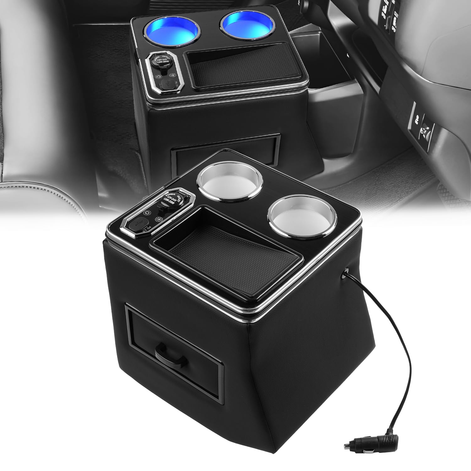 

Консольный бокс Mozan для Honda New Custom Joy 2023-настоящее время, бокс центральной консоли с подстаканником, 7 цветов, USB для быстрой зарядки, автомобильный органайзер для хранения мелких предметов, аксессуары для интерьера