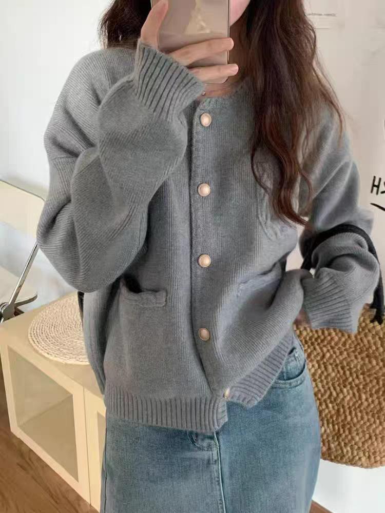 Gentle Knitted Cardigan Women's Top Autumn and Winter New Loose Sweater Jacket Women