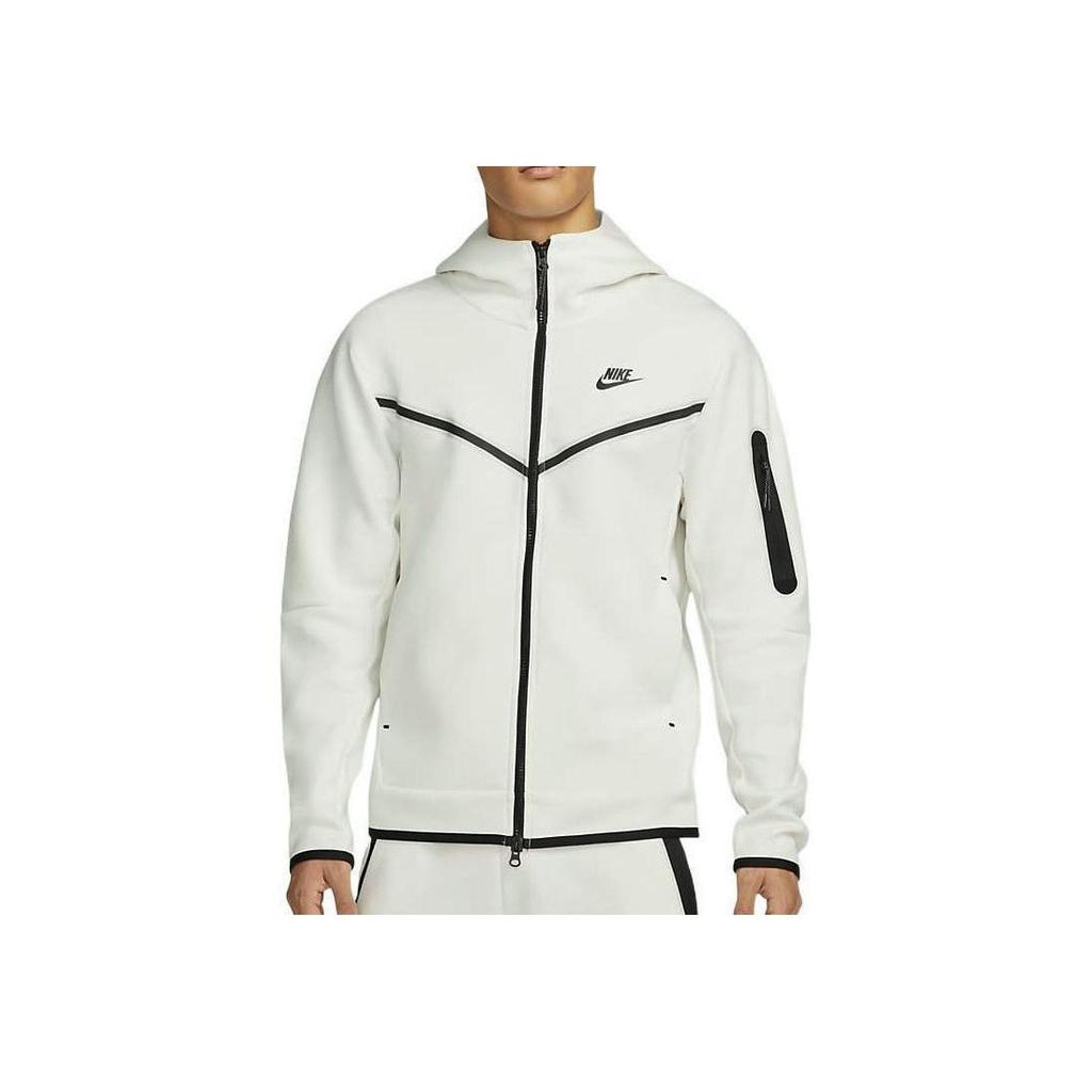 Nike Full Zip Logo Print Hooded Jacket Men Outerwear White CU4490-072
