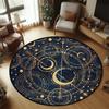 Round Sun Moon Carpet Starry Sky Rug Cloud Wave Mat Home Decoration Whimsical Cosmos Soft Floor Mat for Kids Room Decoration