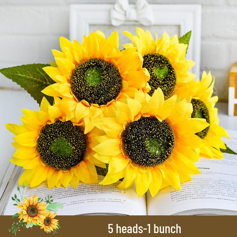 Mini Sunflower Artificial Flower Arrangement for Living Room or Dining Table Decoration