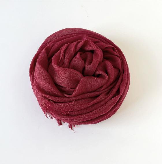 Solid Color Scarf Cotton and Linen Shawl Yarn Women's Summer Sunscreen Headscarf Retro Yarn Lengthened