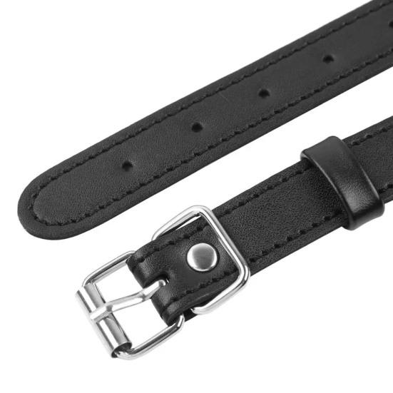 Yousheng Sexy Bra Harness Hollow Out Adjustable Chain Metal Ring Black Nightclub Performances Props Faux Leather Women Sexy Cage Cupless Bra for Home