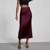 Elegant European and American Style Women's Satin Midi Skirt – Smooth, Slim, and Silky Texture for Summer