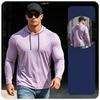 Men's sun protection suit hooded long-sleeved fitness sports outdoor fishing tops quick-drying running basketball training T shirts
