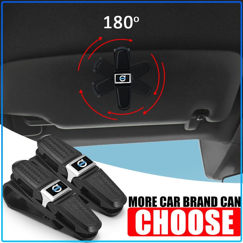 Auto Logo Car Sun Visor Glasses Box Universal Sunglasses Clip Card Ticket For Volvo Xc90 S60 S80 Xc60 Xc70 Xc90 Fh V50 S40 C30