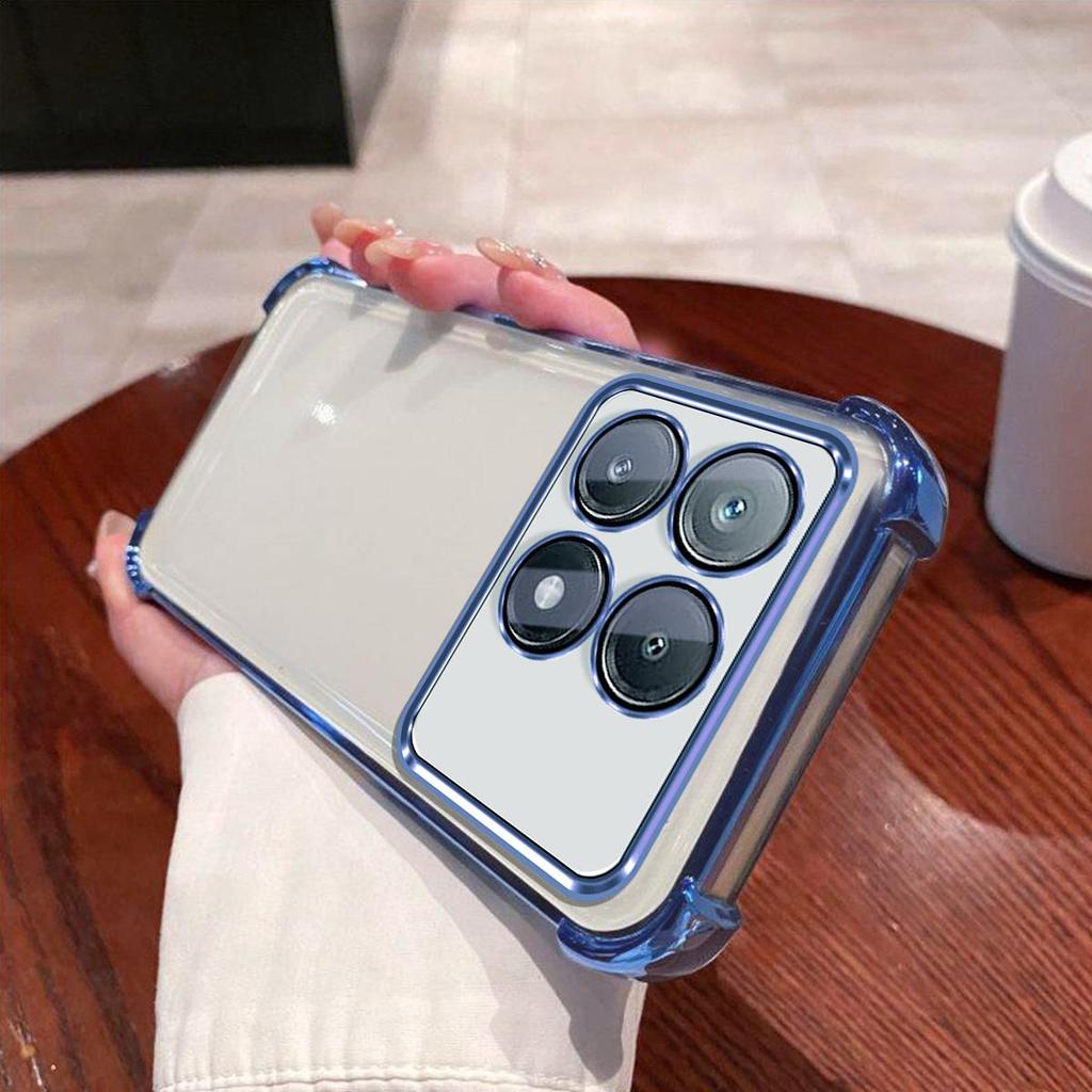 Case for Xiaomi POCO X6 Pro 5G Electroplated Color Border Clear Phone Casing Cover