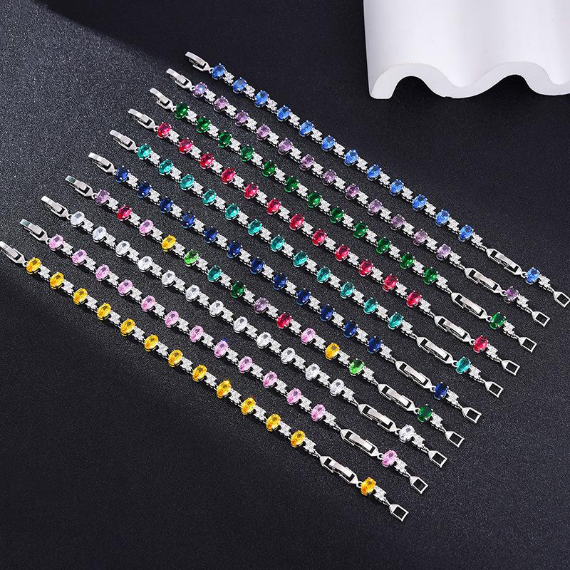 Full Diamond Zircon Bracelet Women'S Simple Temperament Flash Diamond Zircon Bracelet