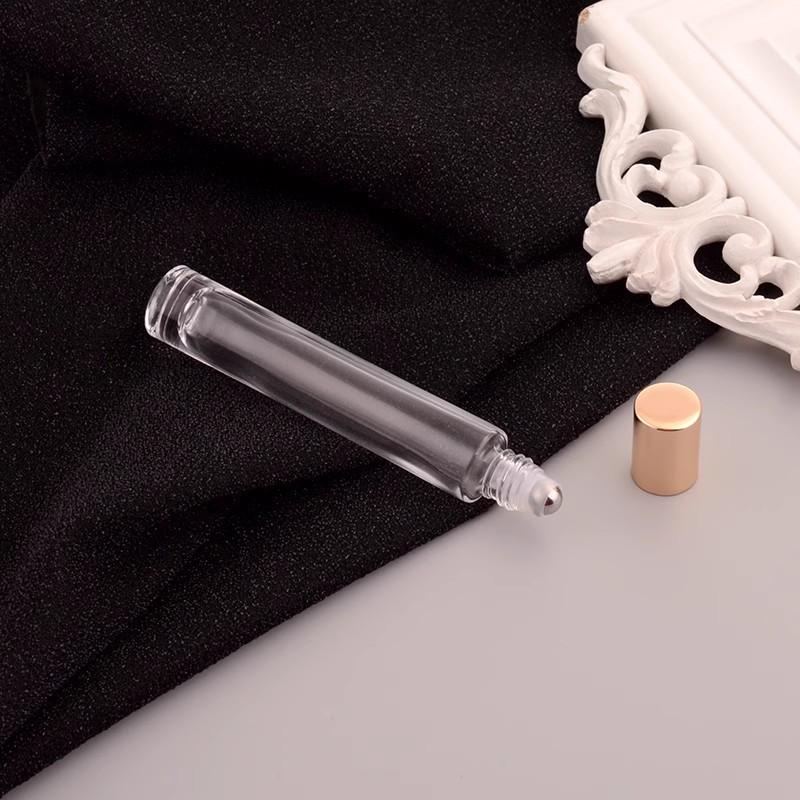 Square Clear Glass 10ml Screw-Top Perfume Atomizer Bottle with Rollerball