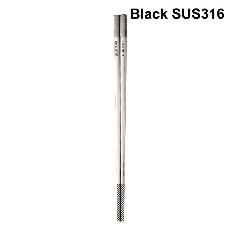 1 Pair Chinese Chopsticks 304/316Stainless Steel Non-Slip Sushi Chopstick Korean Japanese Food Metal Sticks Kitchen Tableware