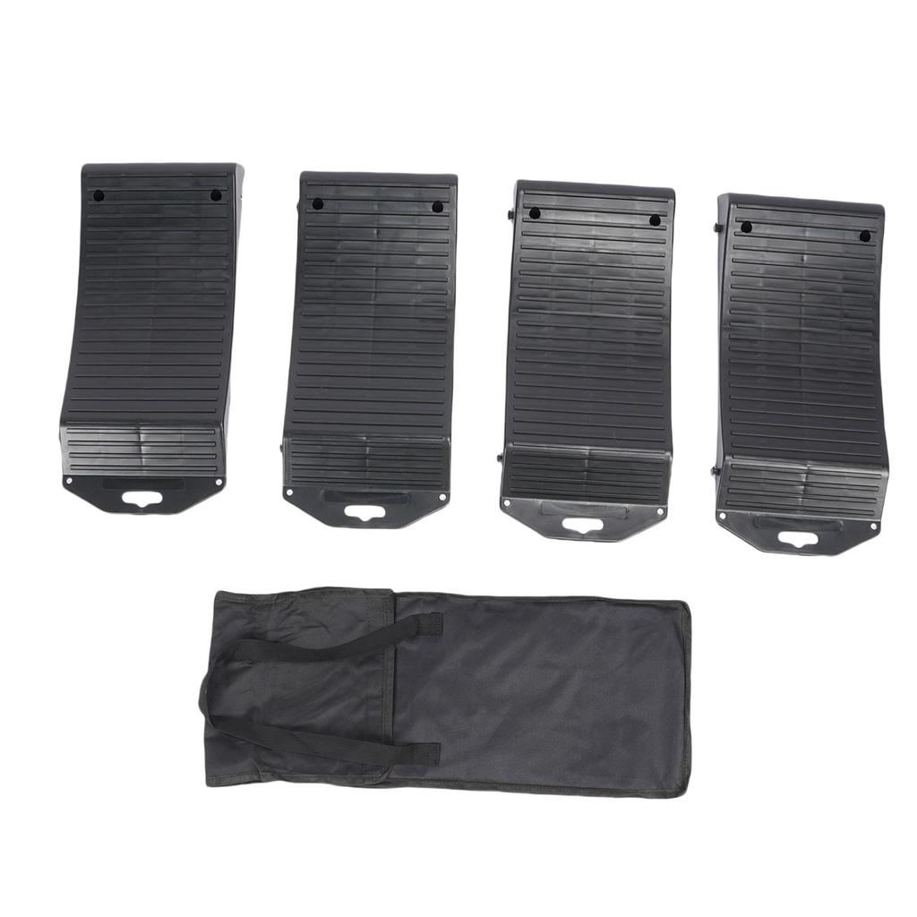4Pcs Tire Protection Ramp Set Polypropylene Anti Slip Vehicle Storage Ramp Set for Flat Spot and Flat Tire Prevention