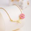 Sweet Colorful Enamel Daisy Choker Necklace Stainless Steel Chain Jewelry Gifts for Women Teen Girls