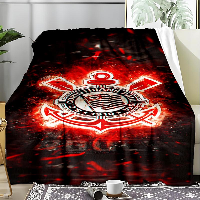 1PC Sport Club Football Crest Printed Soft Flannel Blanket Throw for Adult Bedroom Living Room Sofa Camping Travel Fan Gifts Christmas Gifts