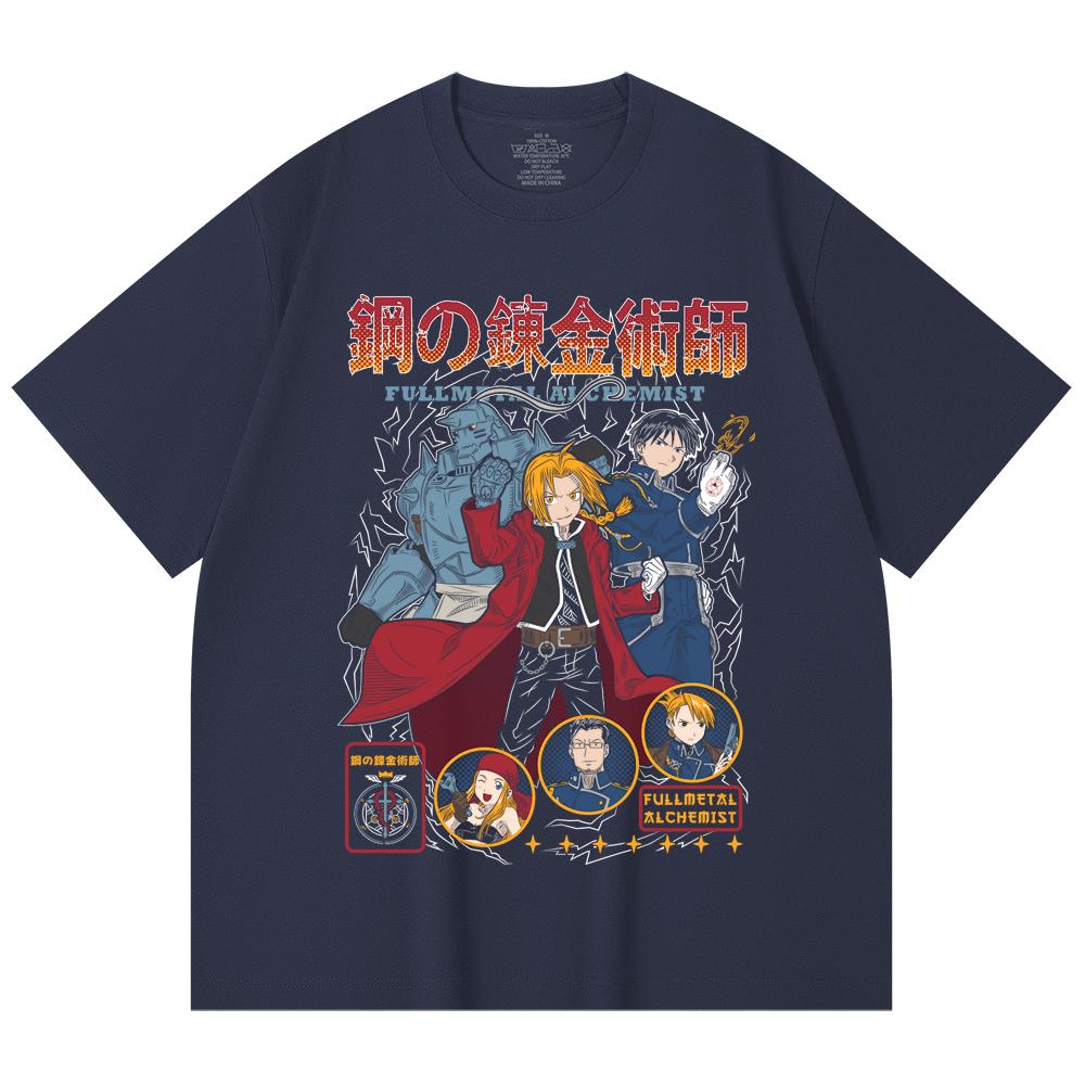 230 Gsm 100% Cotton Fullmetal Alchemist V2 Print Unisex Heavy Cotton T Shirt