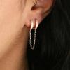 1Pc Stainless Steel Two Hole Piercing Earrings Gold Silver Color Long Tassel Chain Drop for Women Fashion Jewelry Gifts