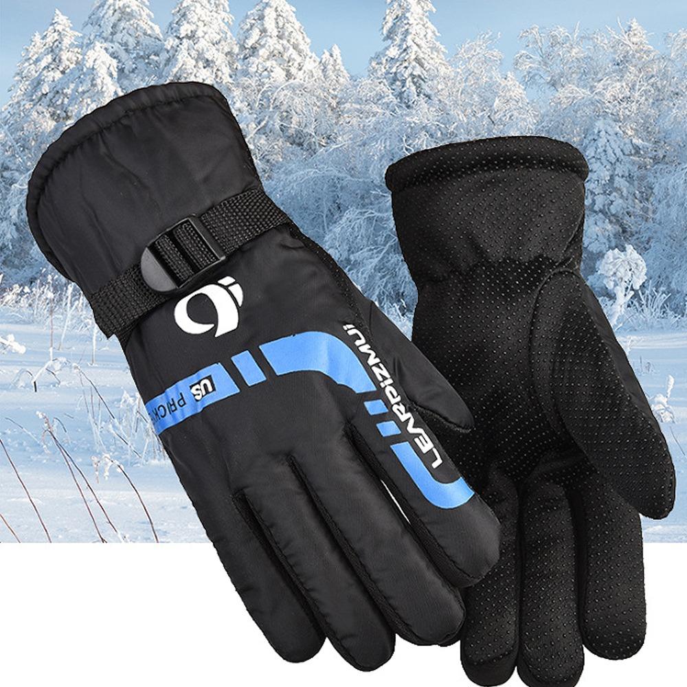 Autumn and winter skiing warm gloves, thickened anti slip and windproof velvet motorcycle outdoor riding men's gloves