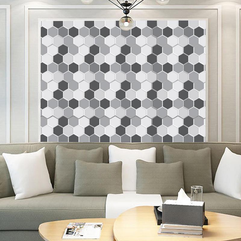 Wall Tile Stickers 10 Sheets Laundry Room Decals 3D Vanity Peel And Stick Wall Tile Hexagon For Kitchens Bathrooms Fireplace