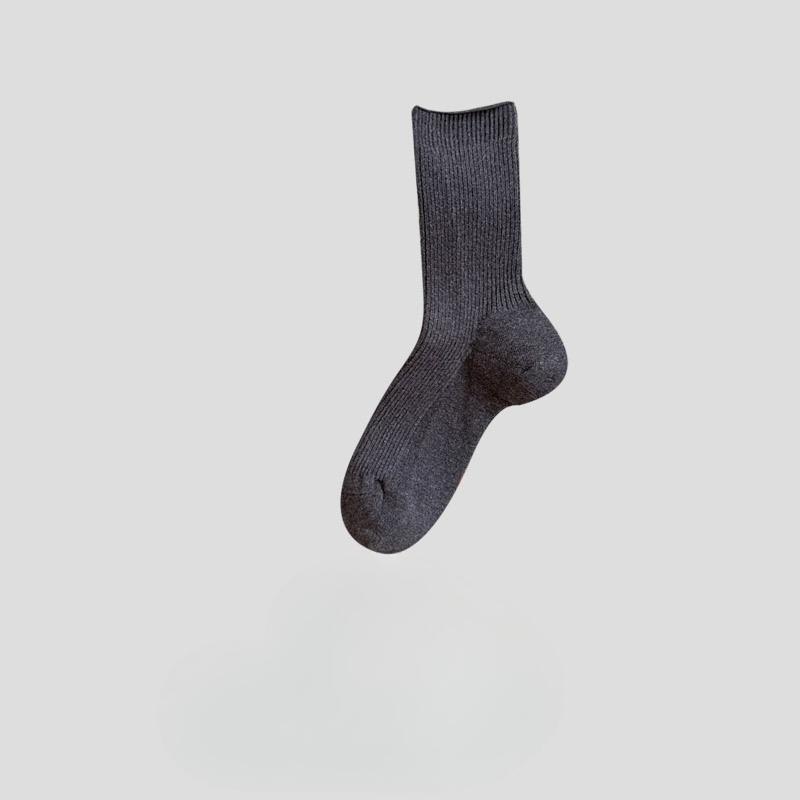Women's Mid-calf Socks, Spring and Autumn Cotton Socks, Long Socks, Solid Color, Versatile Autumn Boneless Pile Socks